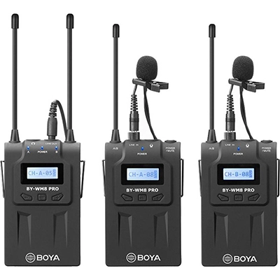 Boya BY-WM8 Pro-K2 UHF Dual Channel Wireless Camera Microphone